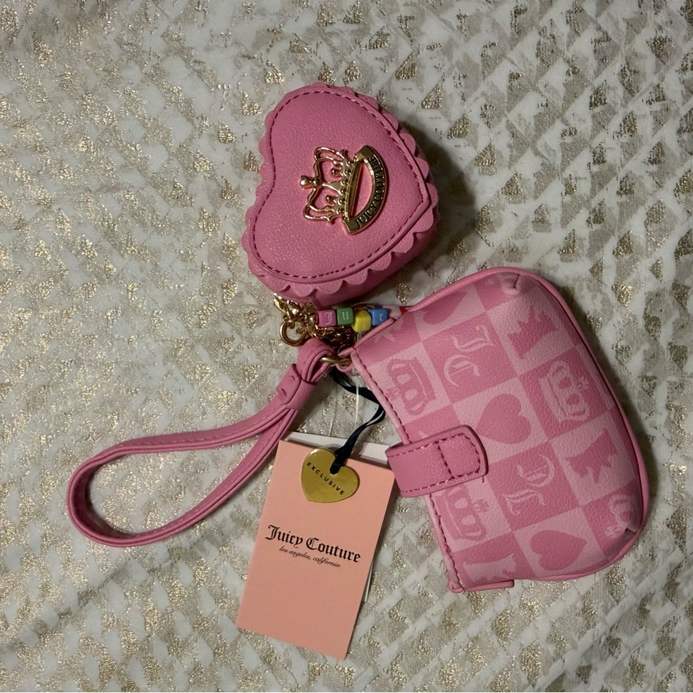 Juicy Couture Pink Heart Wristlet Set